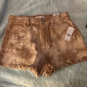 PacSun Women's Tie-Dye Tan Jean Shorts